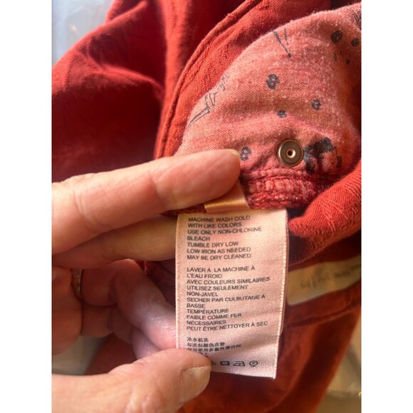 Pilcro & The Letterpress Rust High-Rise Skinny Pants Size 29 Textured Floral - Picture 4 of 8